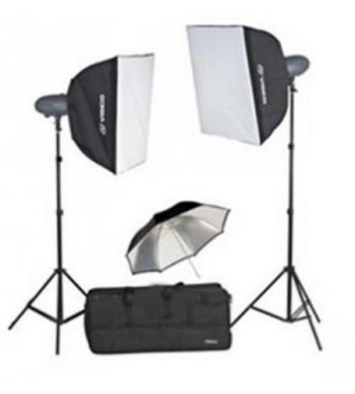 Visico VL-300 Plus Softbox + Umbrella Kit 3 Flash Head